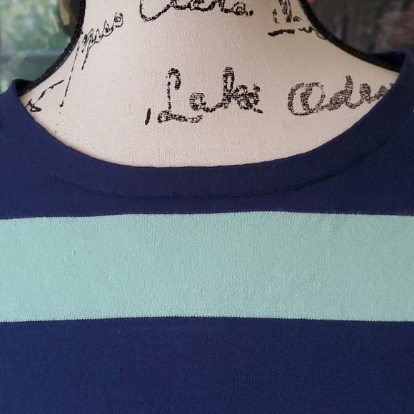 Talbots blue & green sweater w/ bell sleeves - Picture 6 of 10